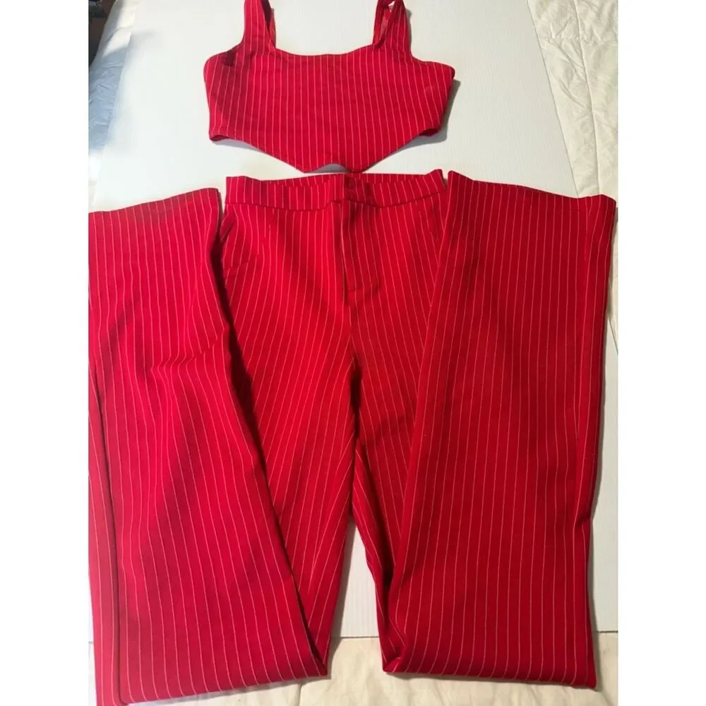 Weissman Dance Costume 2 piece red pant suit tux menswear 17532 XSA adult